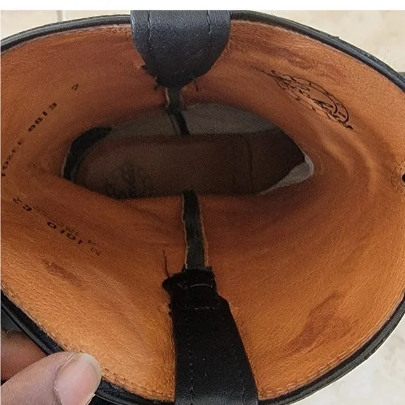 LUCCHESE Men's Lonestar Calf Round Toe Roper Boots In Black 10.5EE. - Picture 13 of 13